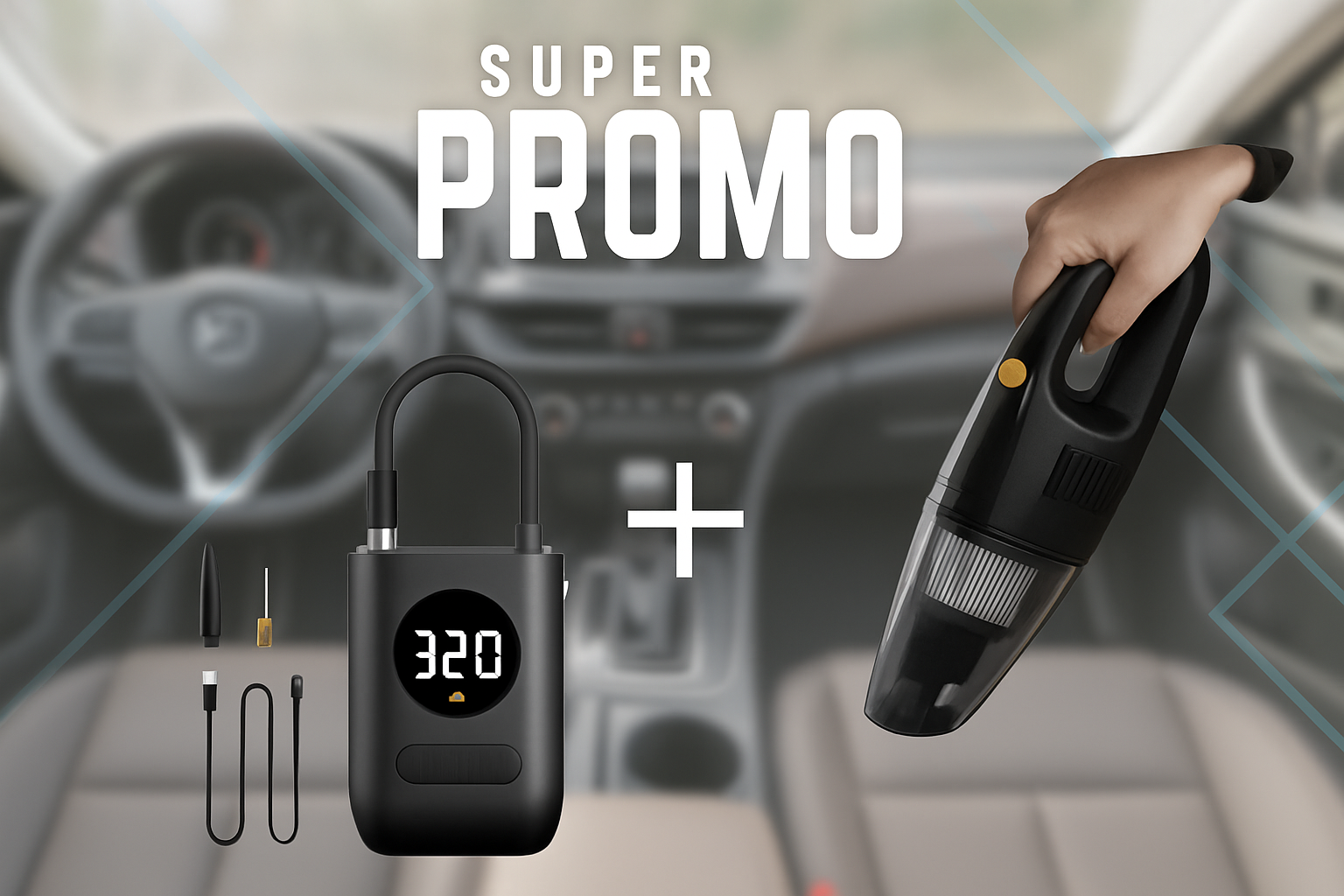 COMBO compresor+aspiradora portatil